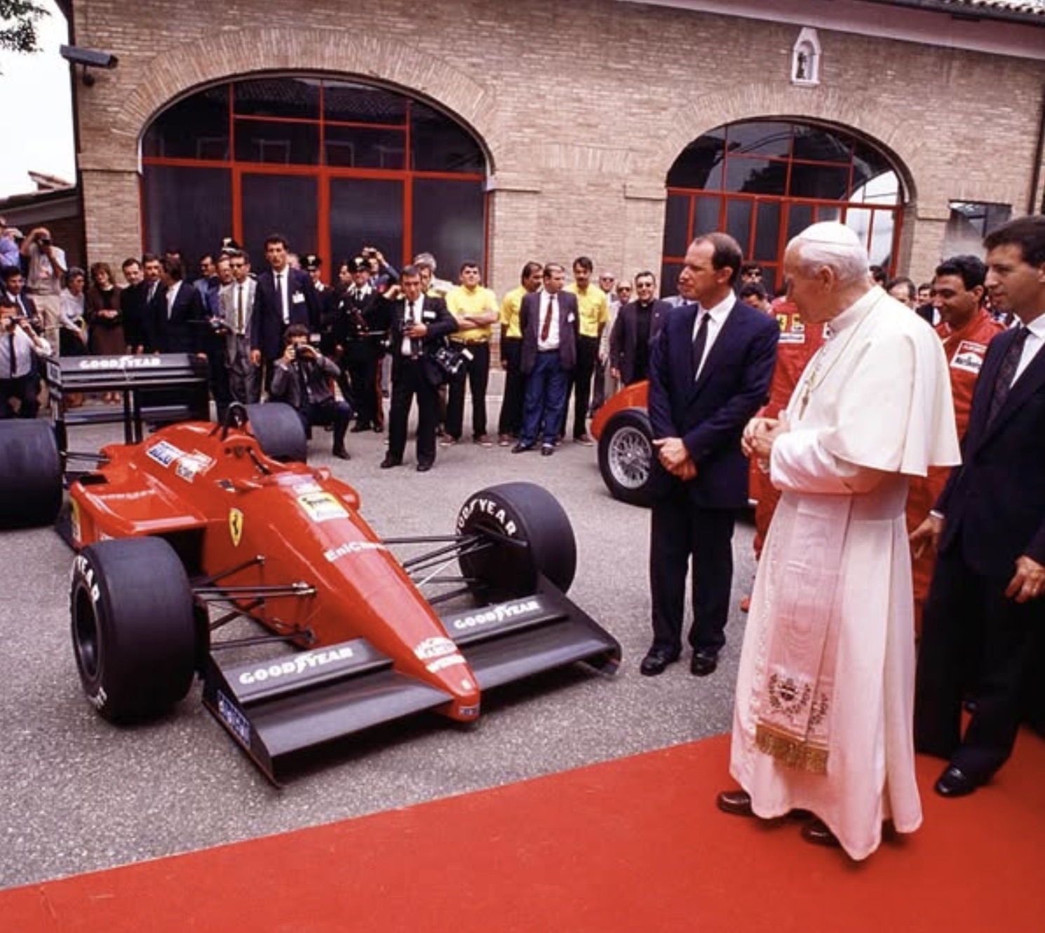  Pope John Paul II checking out a Ferrari race car
